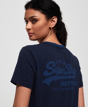 Superdry Vintage Logo Heritage Női Pólók Kék | WSLGH5107